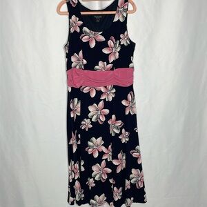 Perceptions Pink Floral Sleeveless Dress | Size L